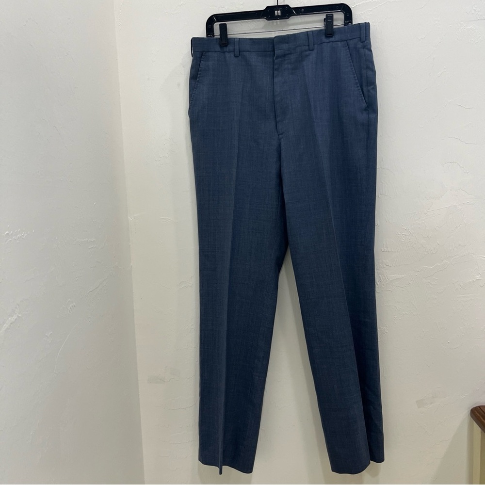 Vtg Majer 34x32 Blue  USA Made Flat Front‎ Mens Dress Pants High Quality